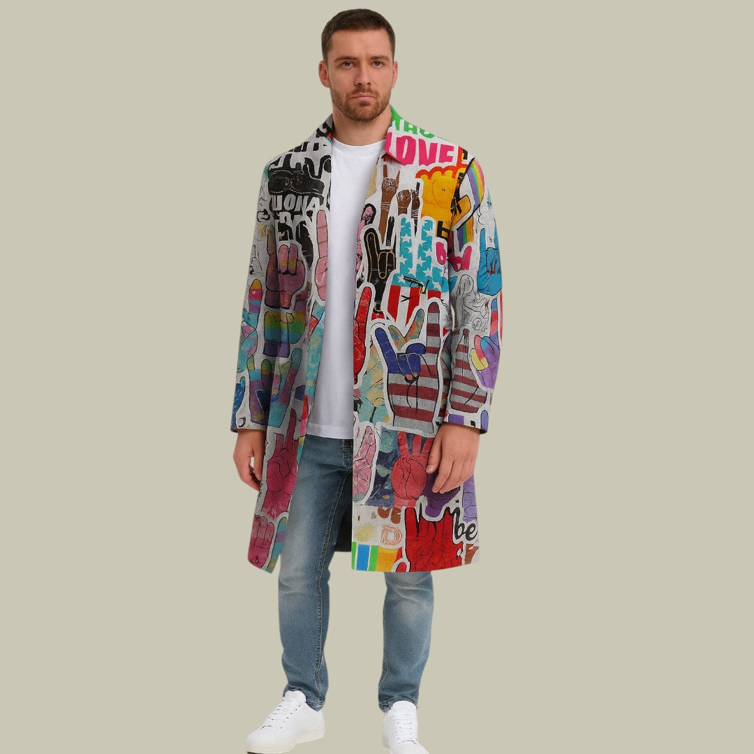 Mens Coat Graphic Stylish