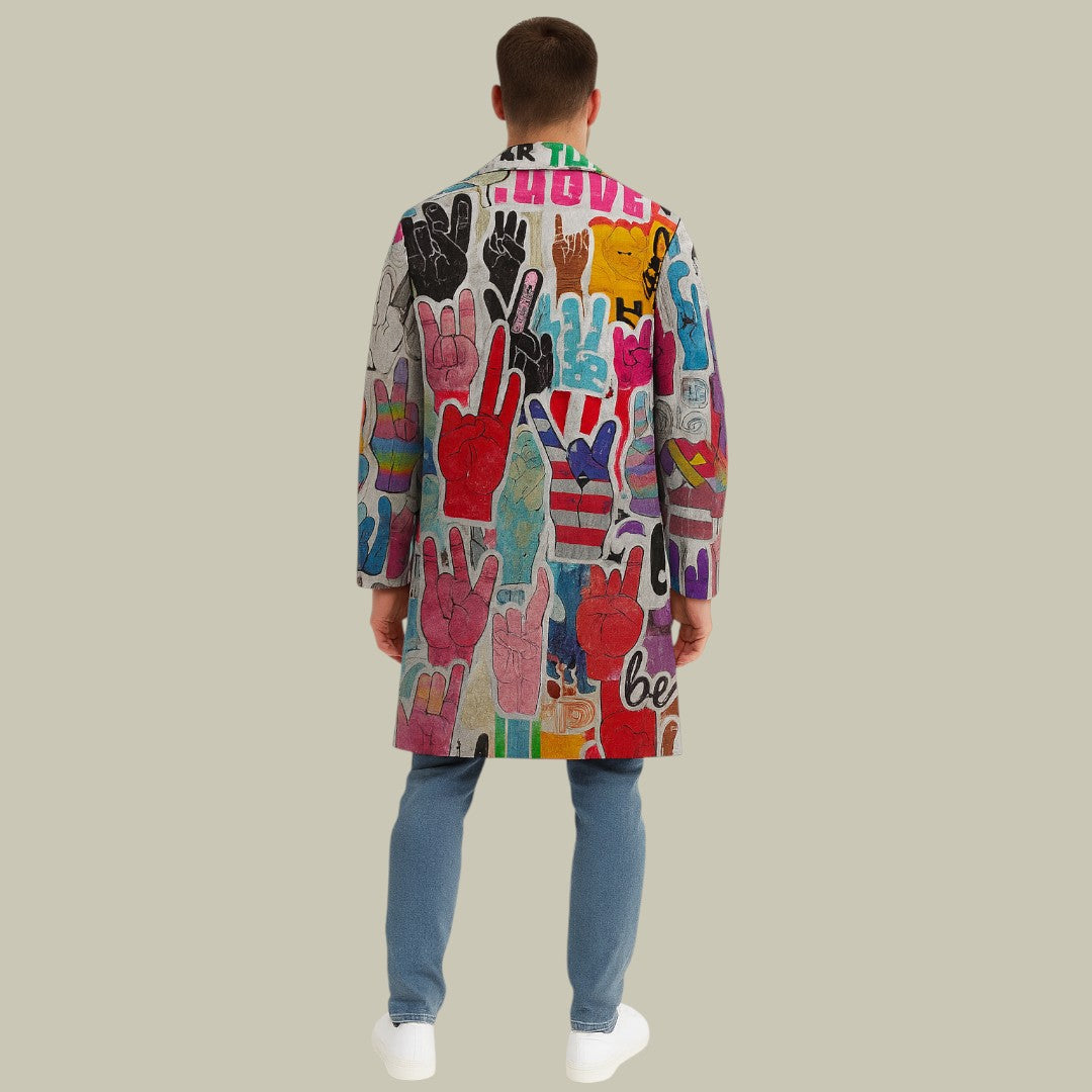 Mens Coat Graphic Stylish