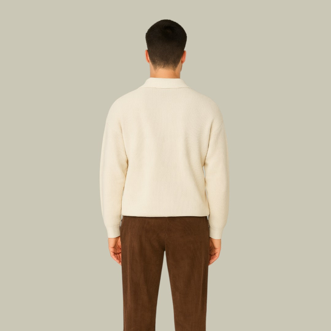 Mens Knitter Polo Long Sleeve