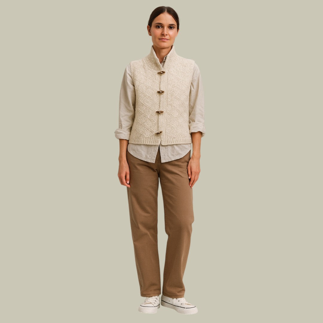 Womens Knitted Cardigan Beige