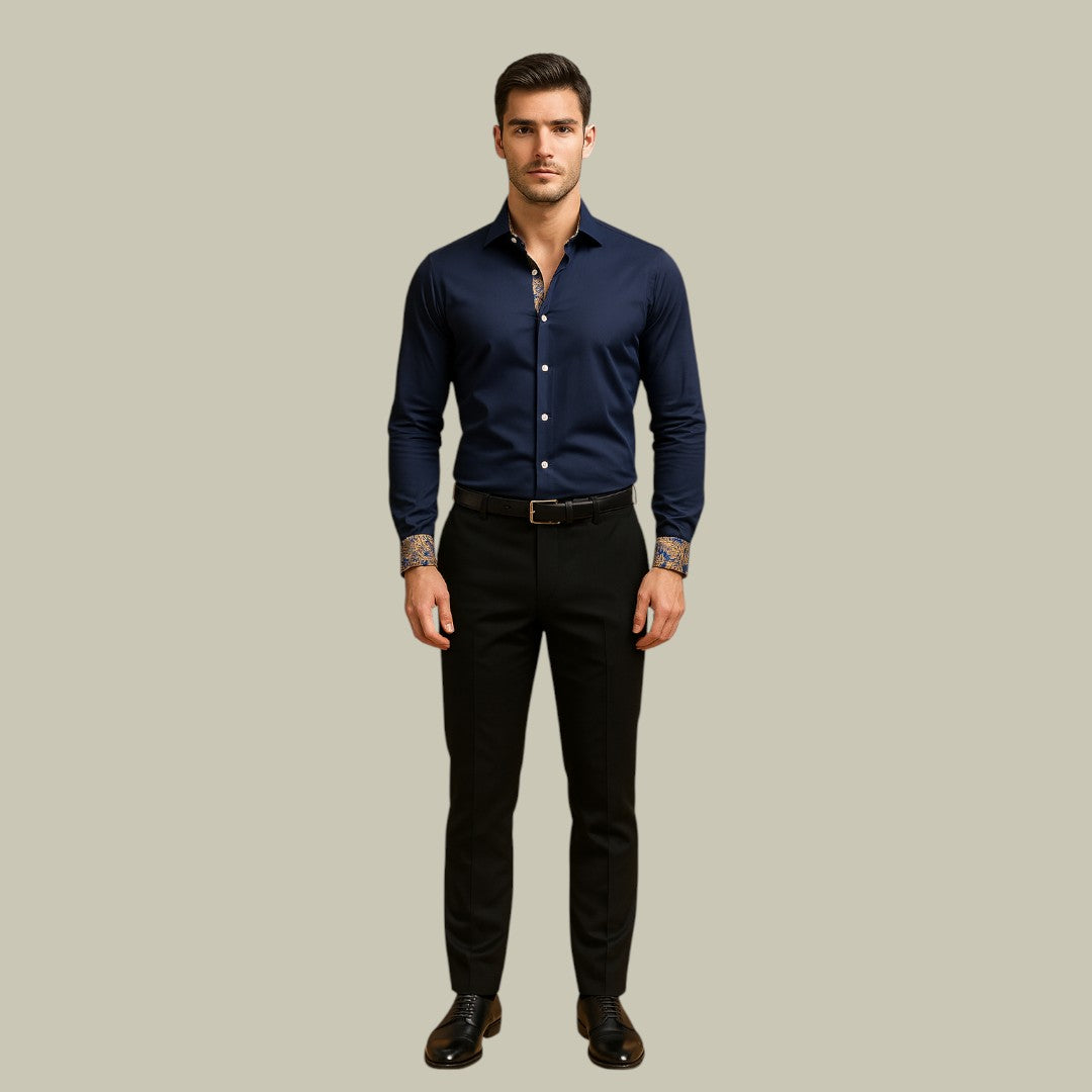 Mens Long Sleeve Shirt Slim Fit