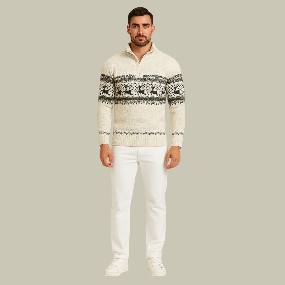 Mens Christmas Sweater Half Zipper