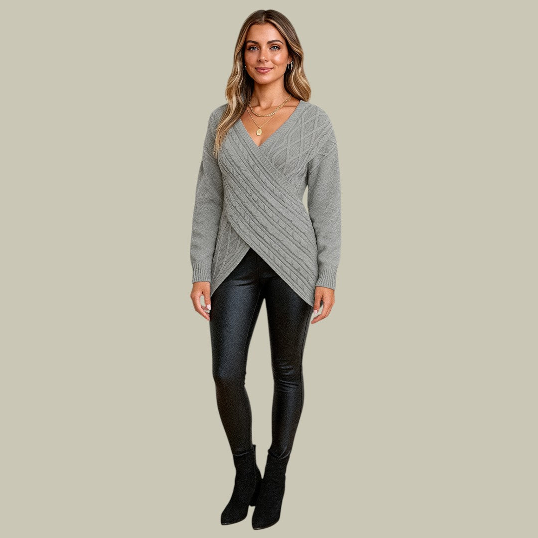 Womens Knitted Sweater V Neck