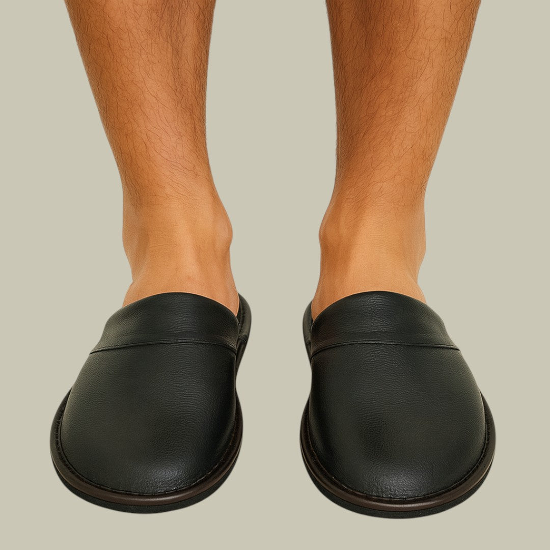 Mens Leather Slippers Home