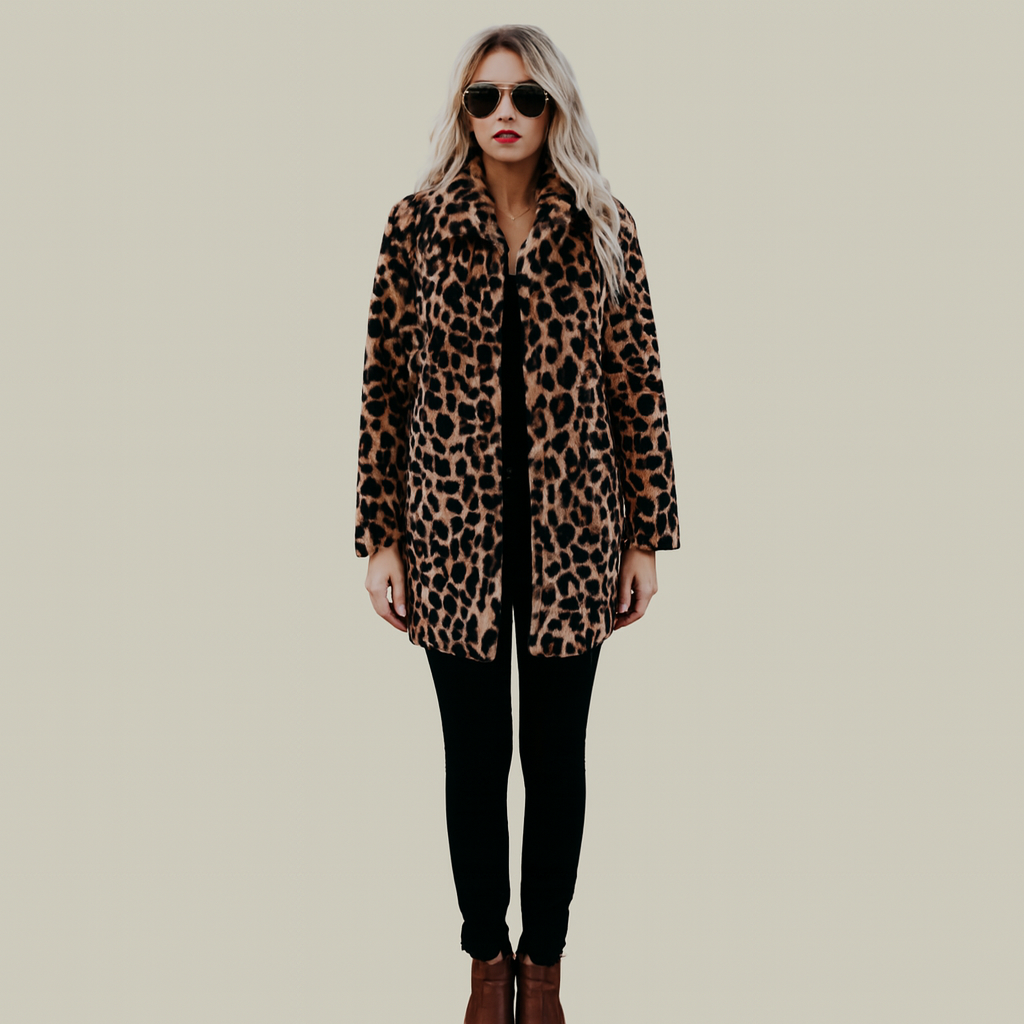 Womens Leopard Coat long