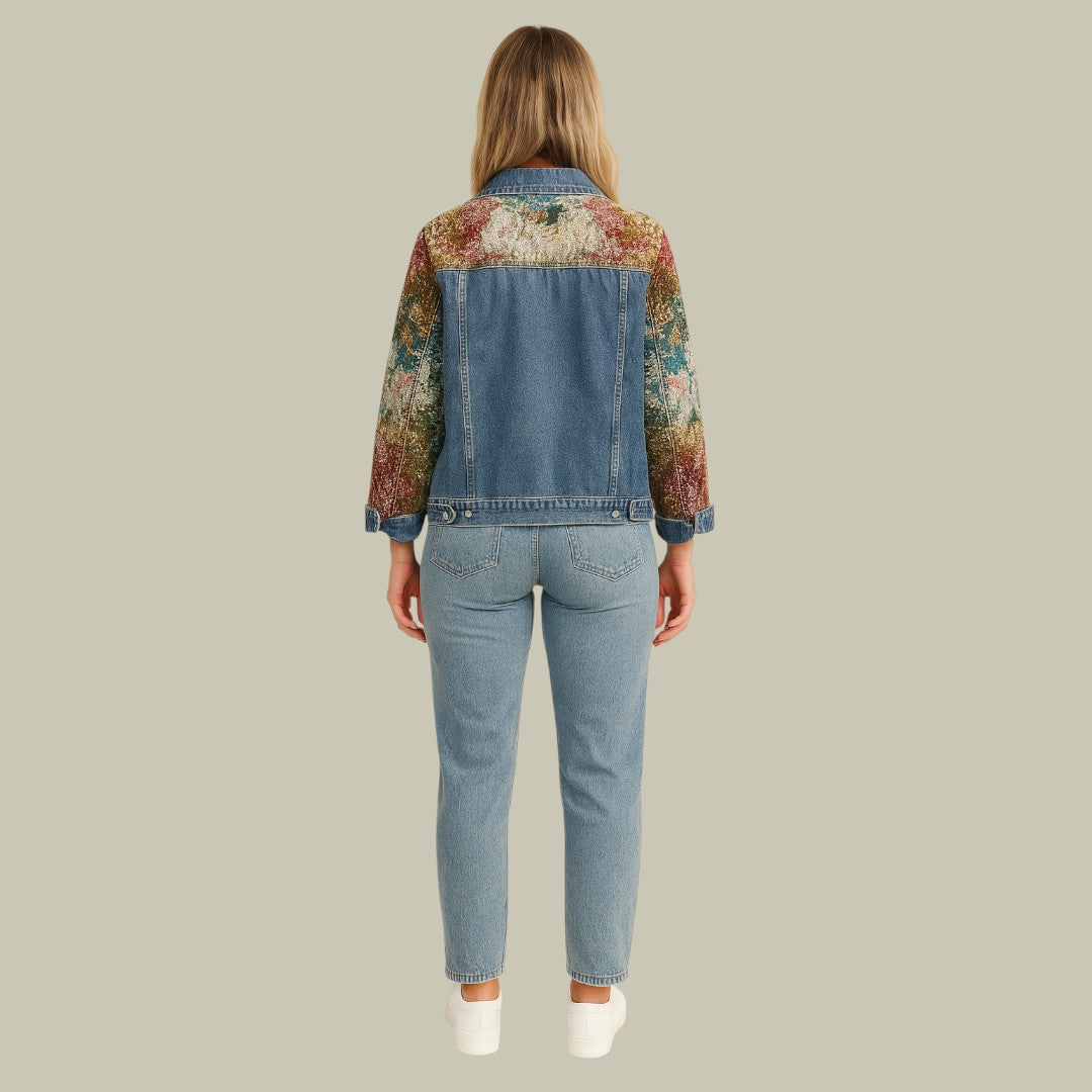 Womens Denim Jacket Floral