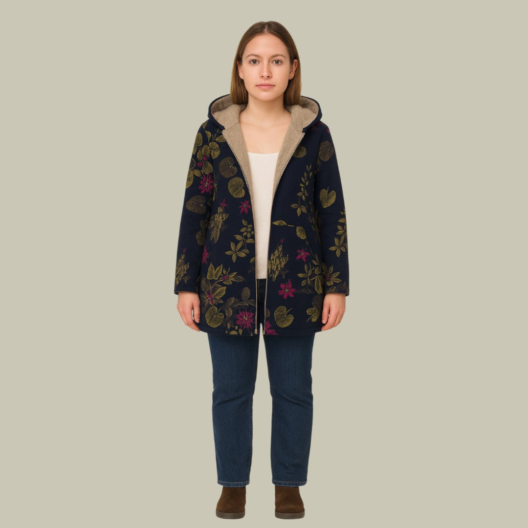 Womens Jacket Printed Long Warm