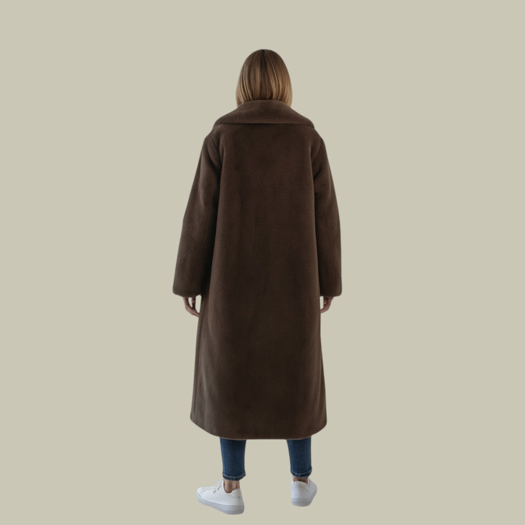 Womens Long Trench Coat Warm Brown