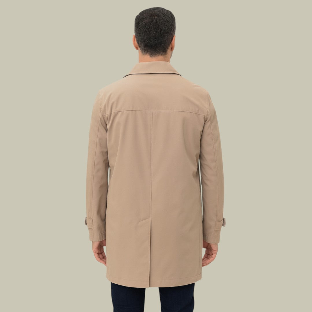 Mens Old Money Long Windbreaker Autumn