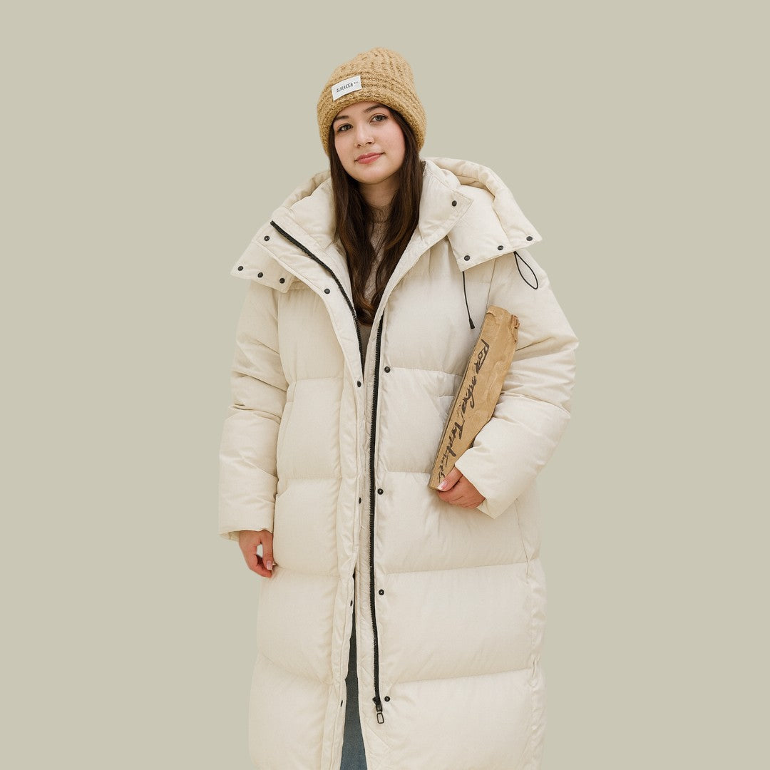 Womens Jacket Long Puffer Hooded Padded