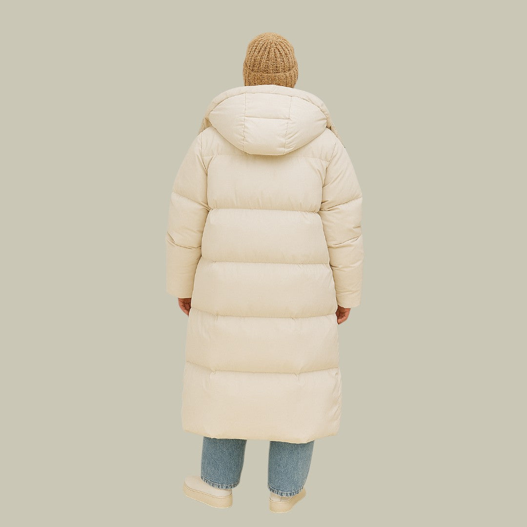 Womens Jacket Long Puffer Hooded Padded