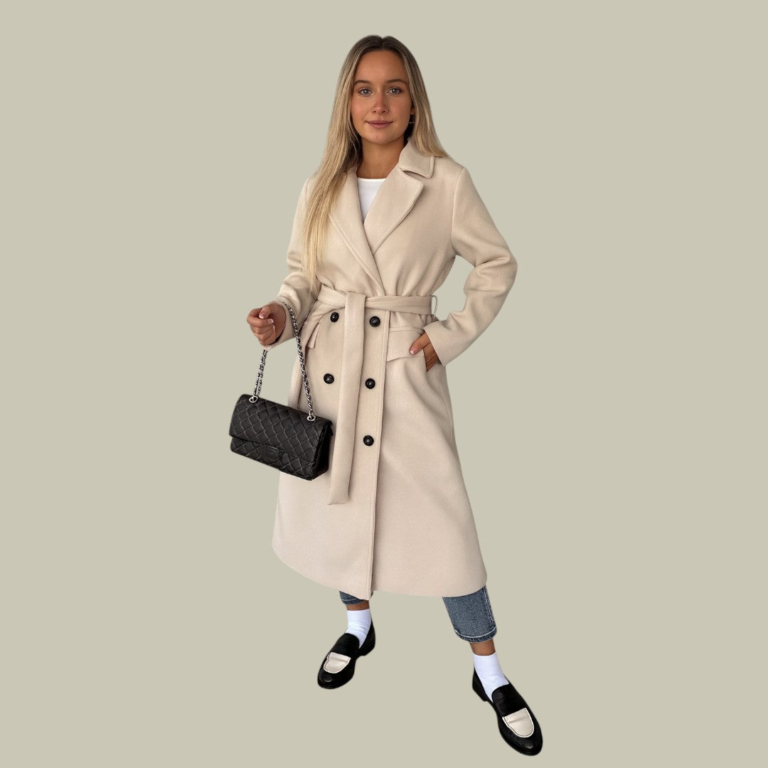 Womens Coat Double Breasted Belted