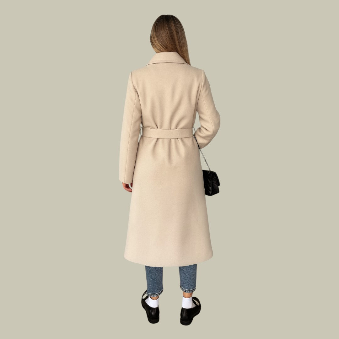 Womens Coat Double Breasted Belted