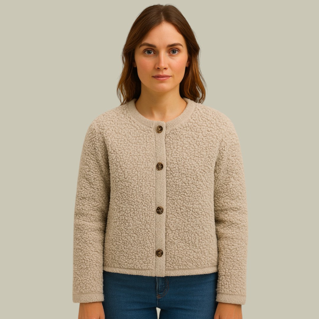 Womens Cardigan Teddy Overshirt Jacket