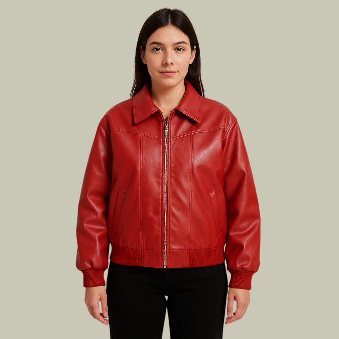 Womens Leather Jacket Oversized