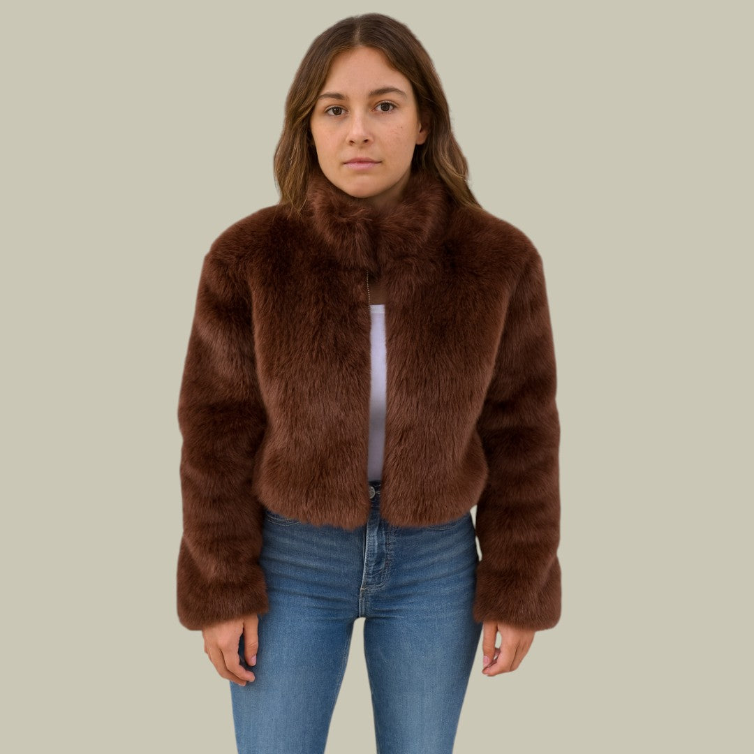 Womens Coat Fluffy Faux Fur Autumn