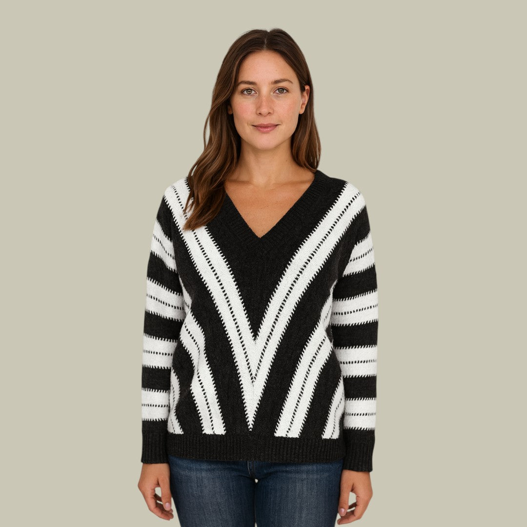 Womens Jumper Striped Autumn