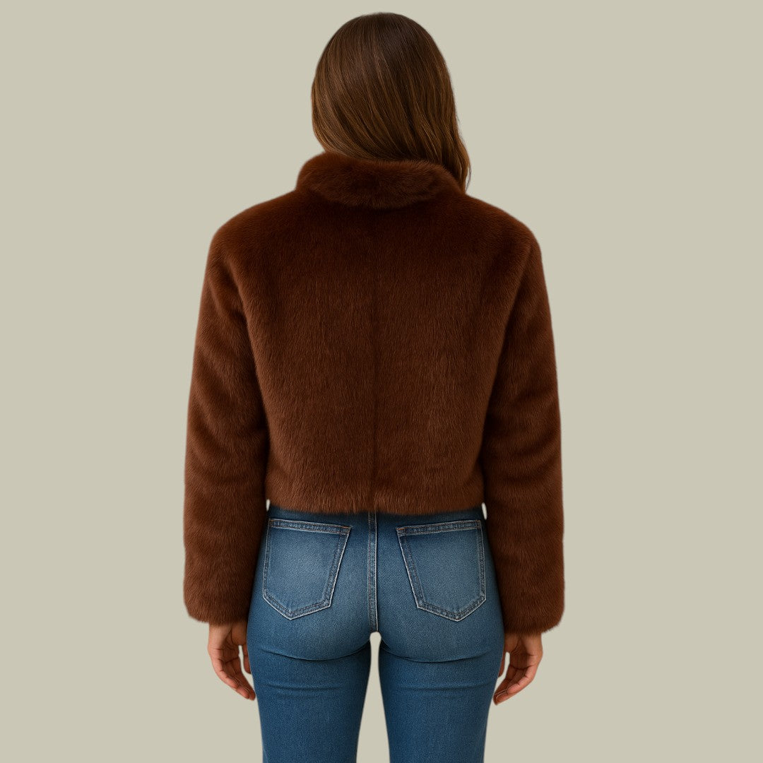 Womens Coat Fluffy Faux Fur Autumn