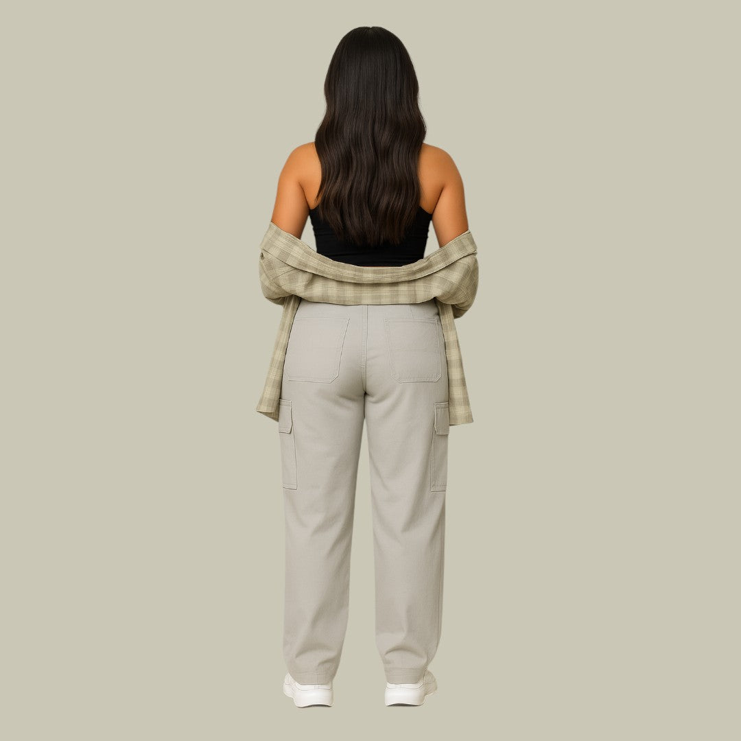 Womens High Waist Cargo Pants