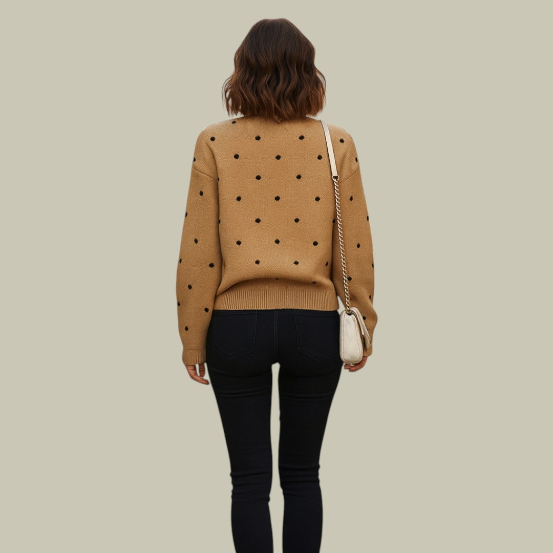 Womens Polka Dot Jumper Knitted