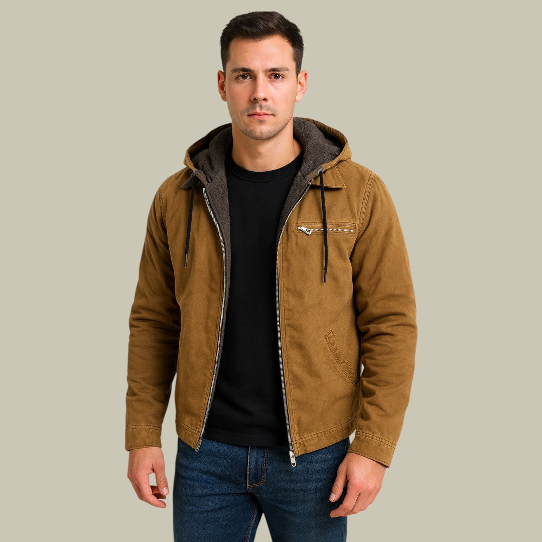 Mens Jacket Hooded Autumn Warmth