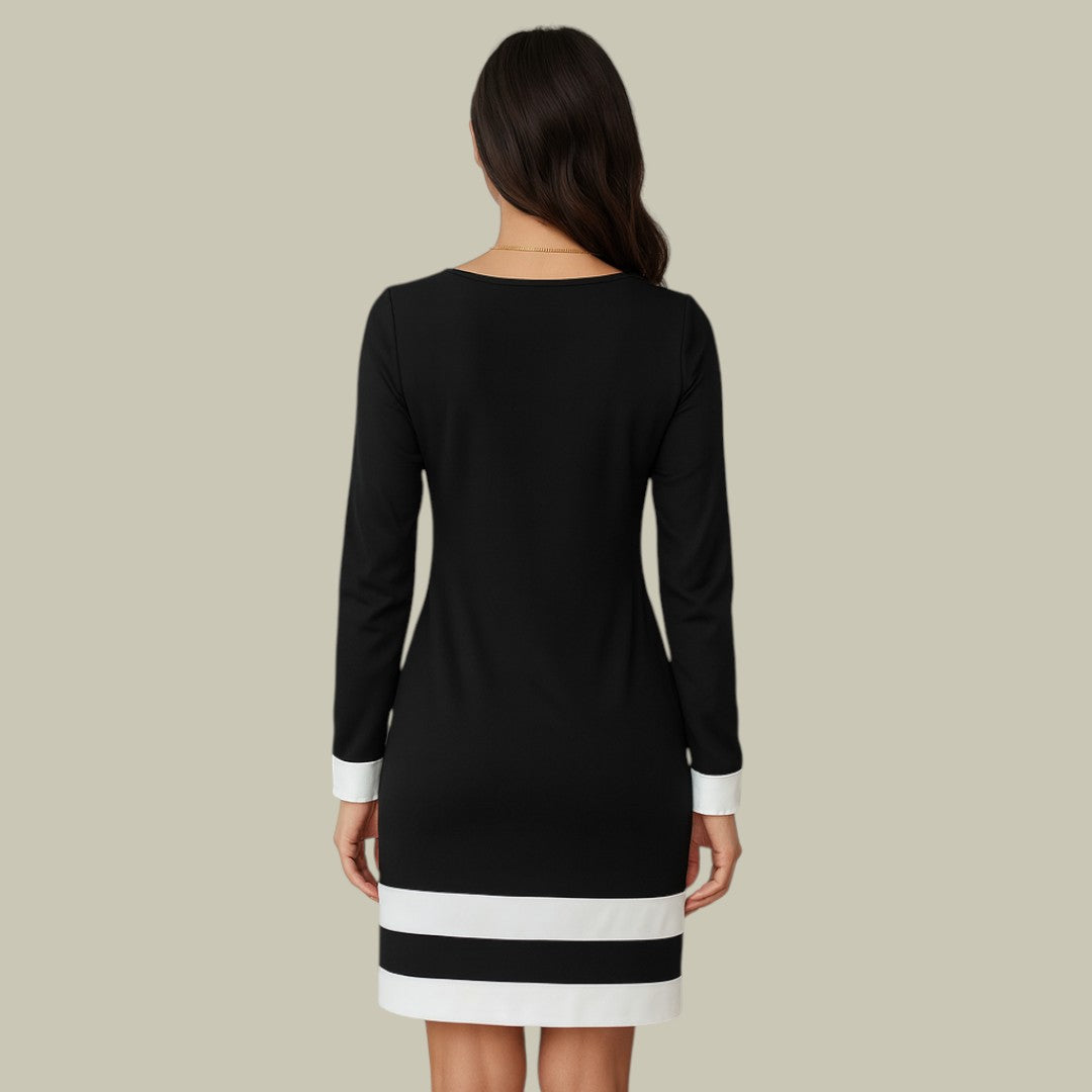 Womens Dress Long Sleeve Midi Shift