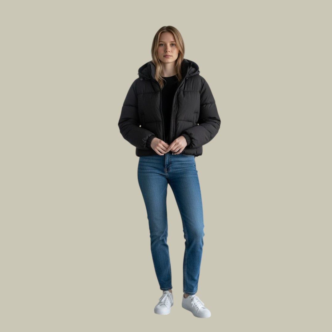 Womens Warm Hooded Puffer Jacket