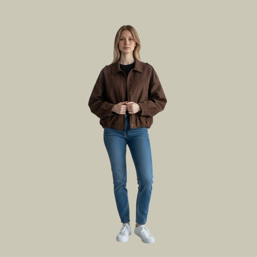 Womens Comfortable Autumn Suede Jacket