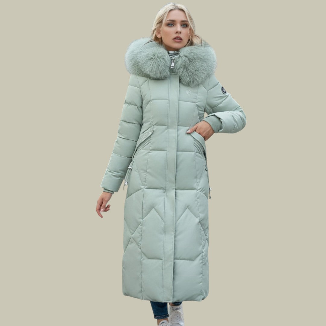 Womens Long Puffer Coat Hooded