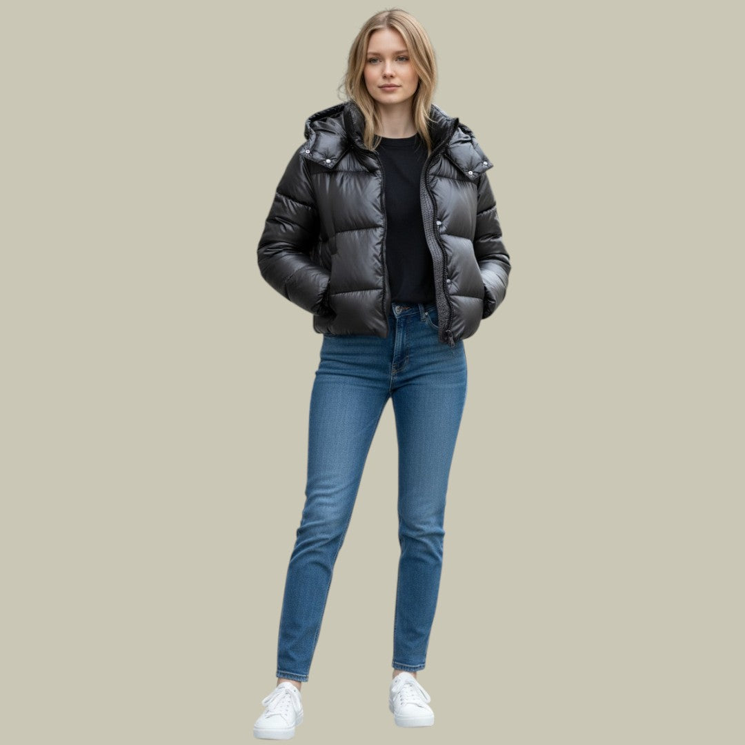 Womens Puffer Jacket Padded Hooded