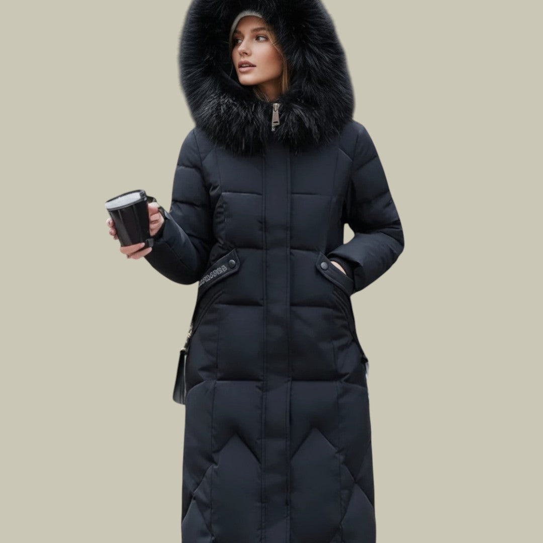 Womens Long Puffer Coat Hooded