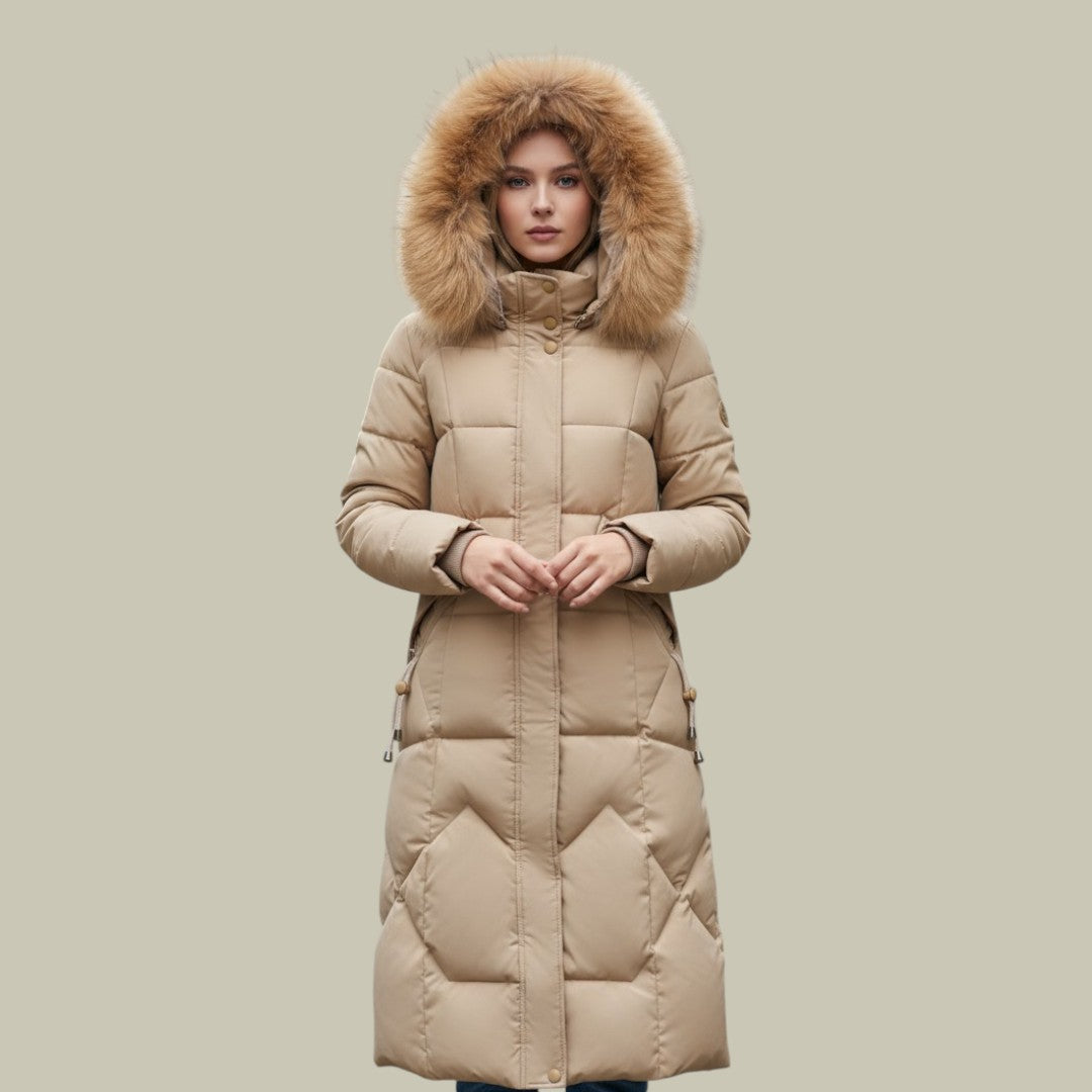 Womens Long Puffer Coat Hooded