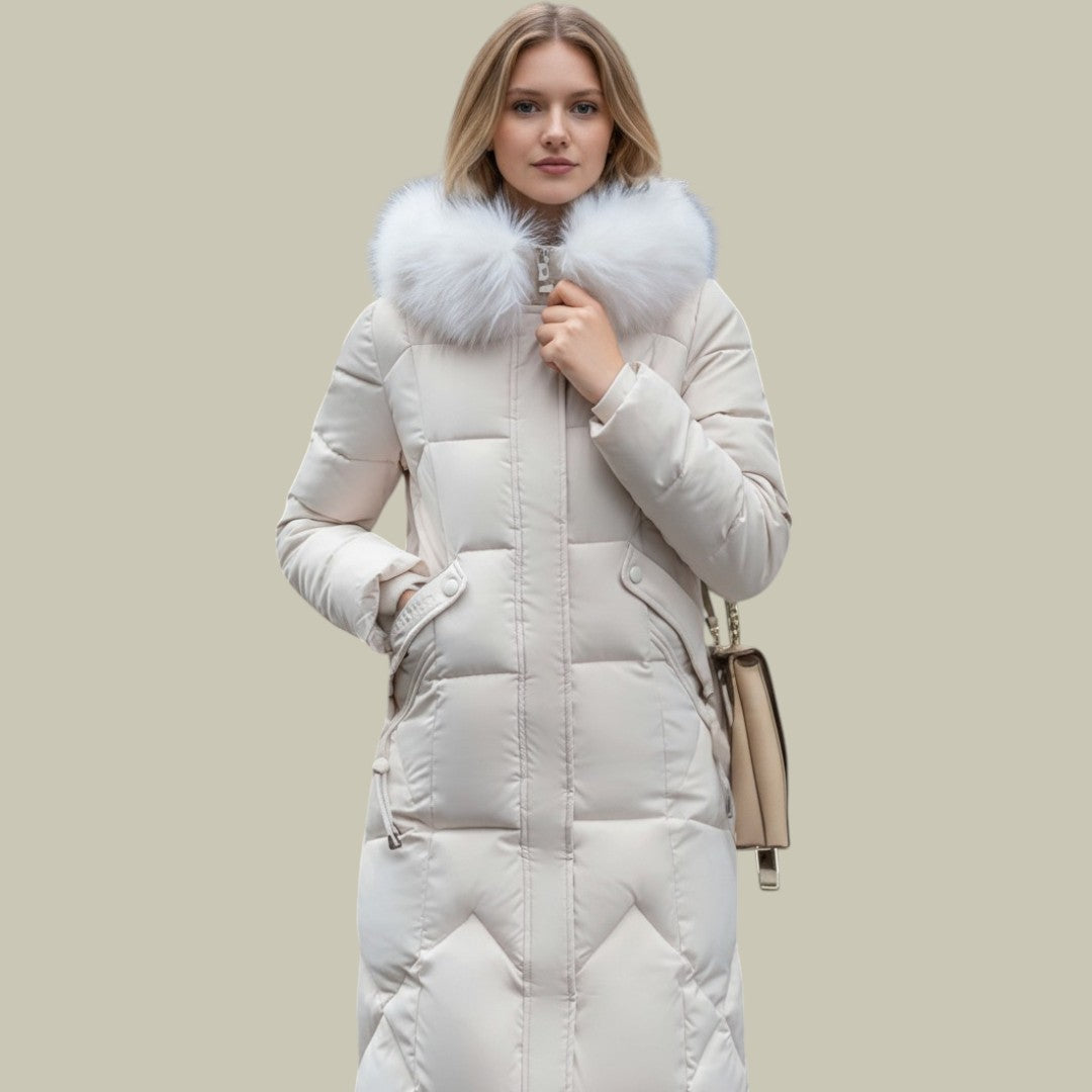 Womens Long Puffer Coat Hooded