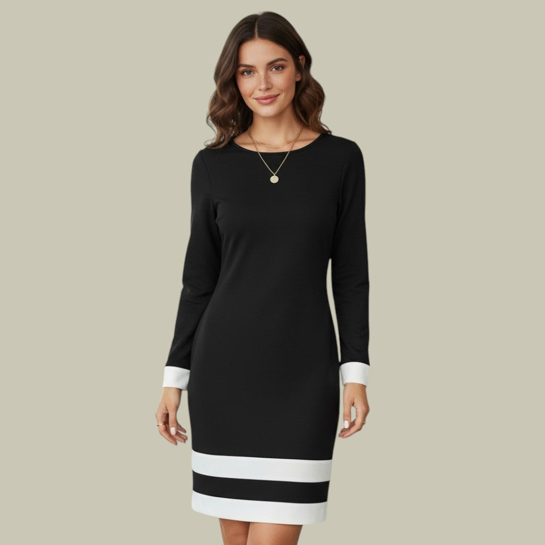 Womens Dress Long Sleeve Midi Shift