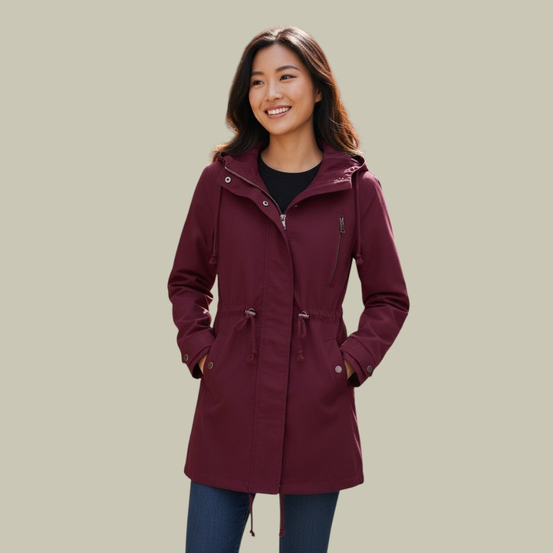 Womens Hooded Trench Coat