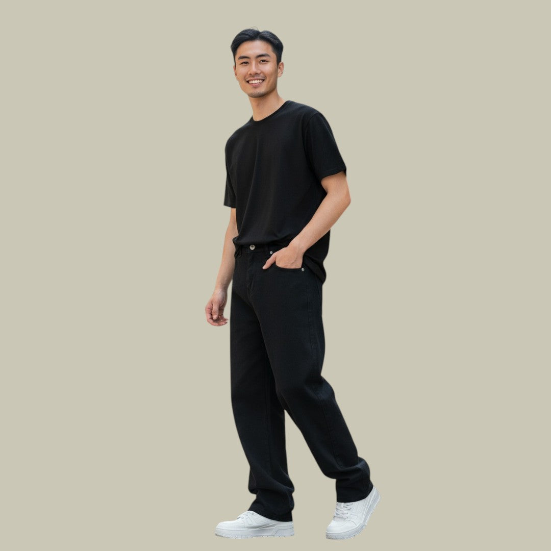 Mens Relaxed Straight Leg Jeans