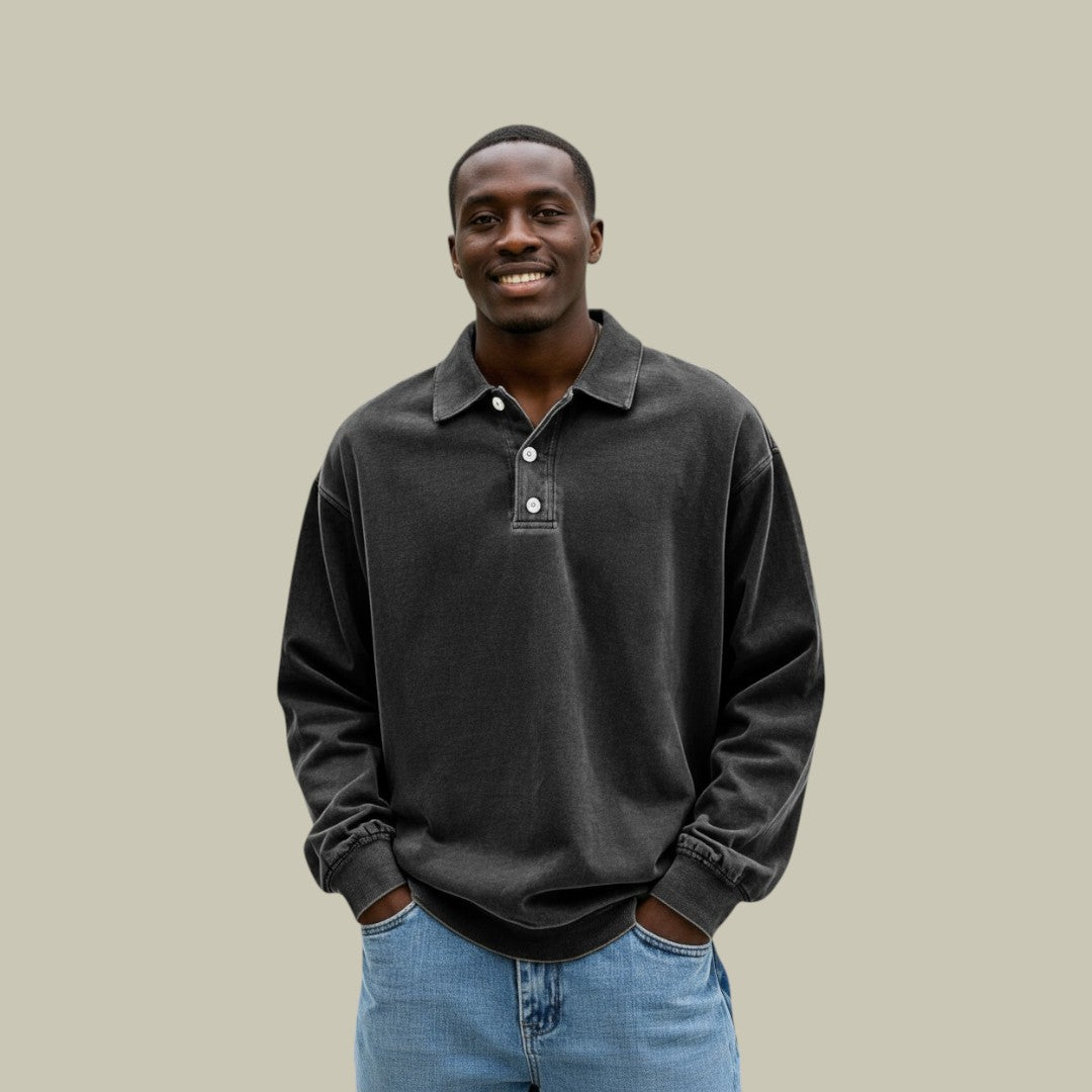 Mens Oversized Polo Sweater