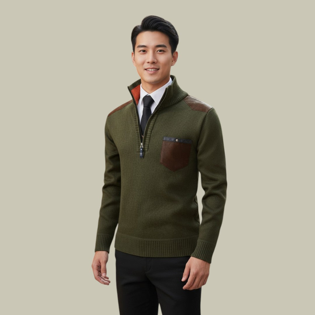 Mens Half Zipper Sweater Warm
