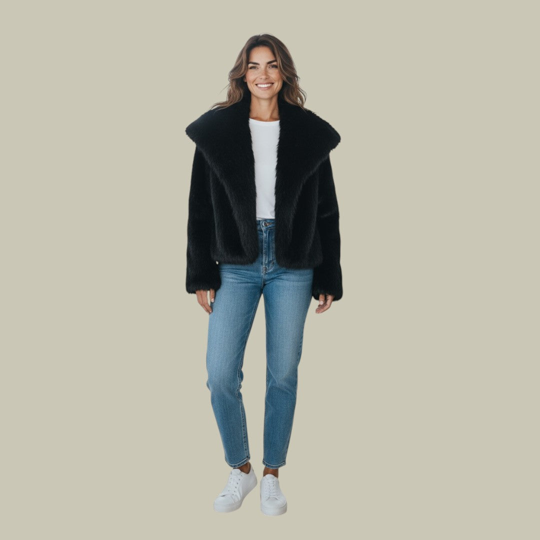 Womens Chic Winter Faux Fur Jacket