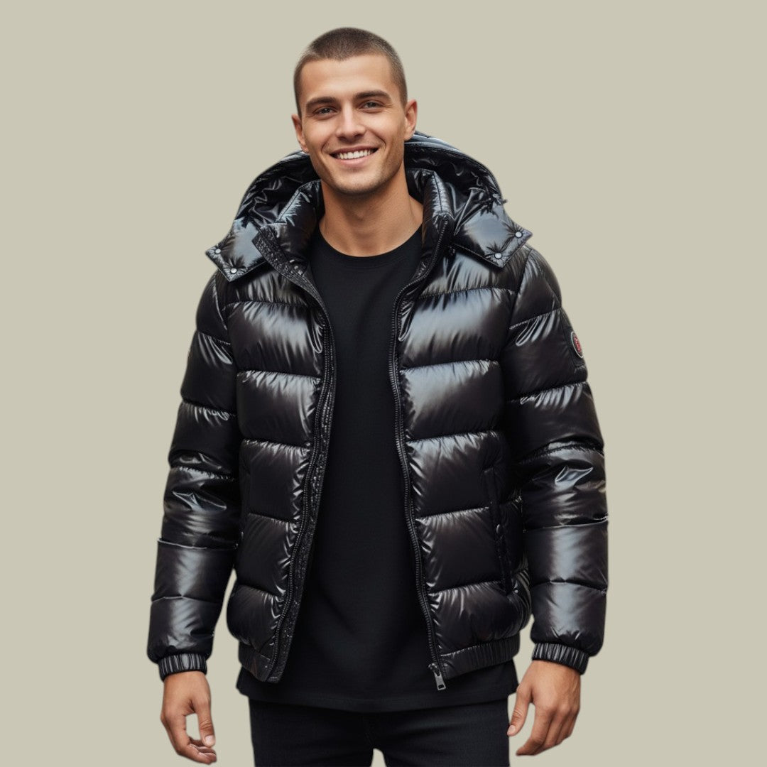 Mens Puffer Jacket Hooded Warm