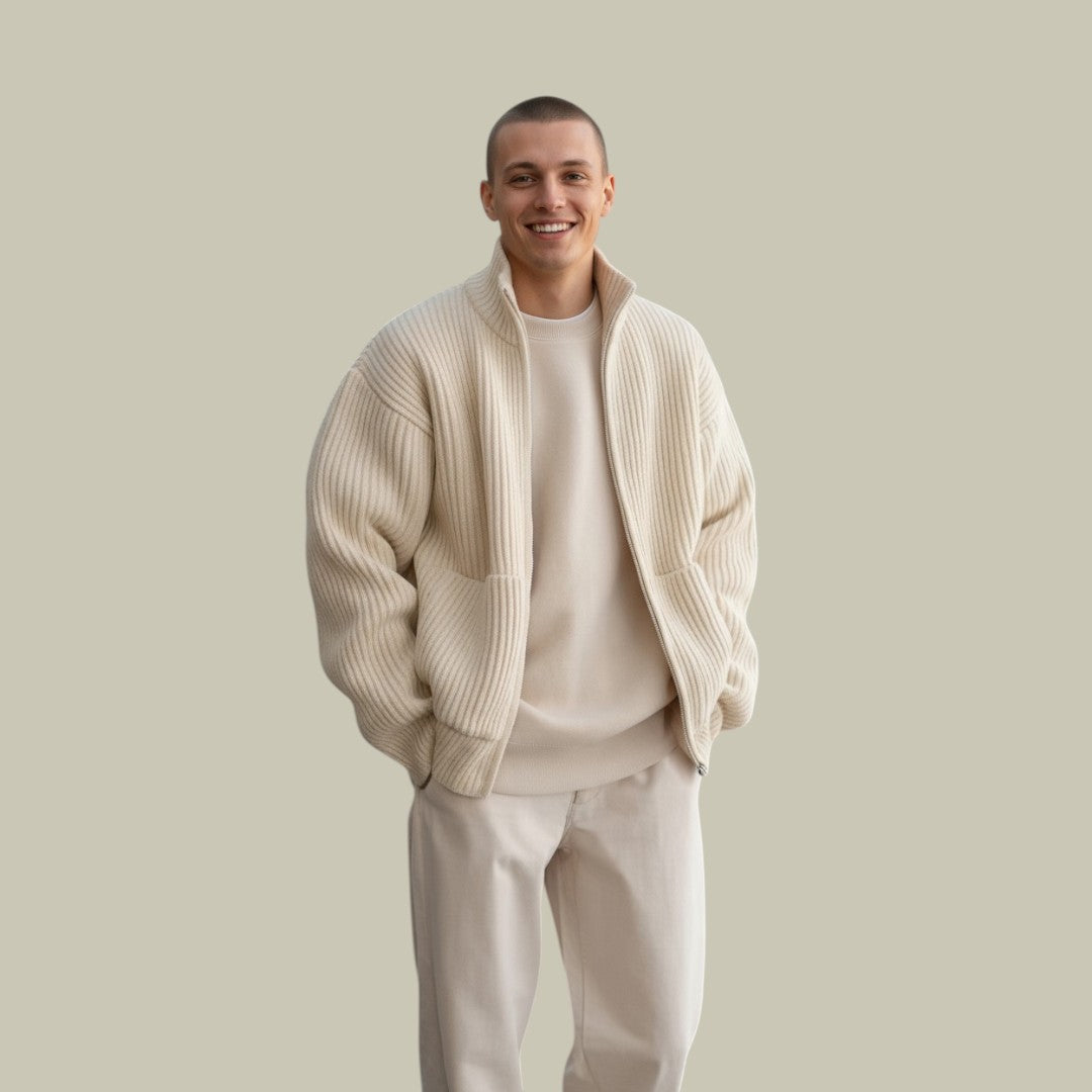 Mens Knitted Cardigan Oversized