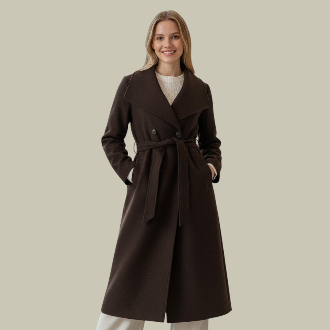 Womens Winter Coat Long Brown