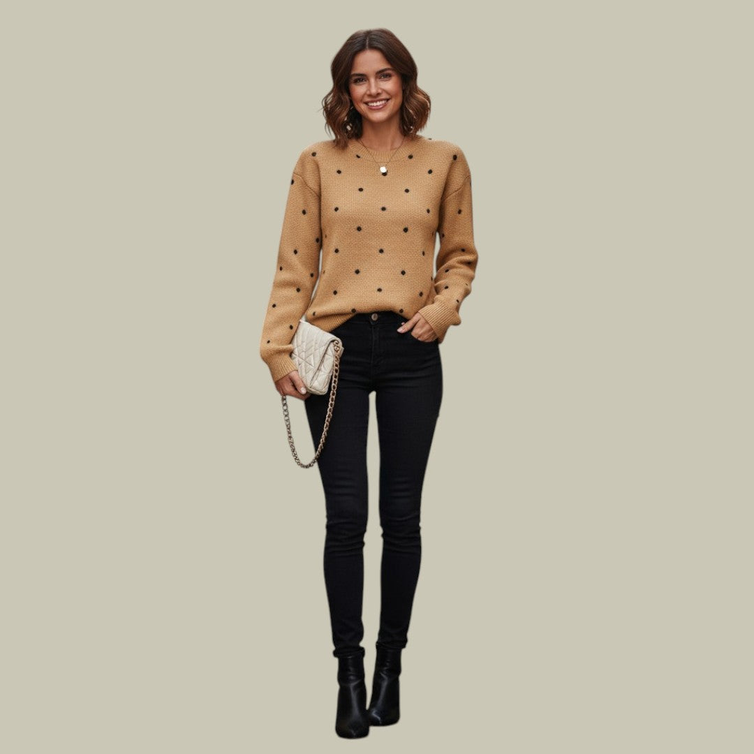 Womens Polka Dot Jumper Knitted