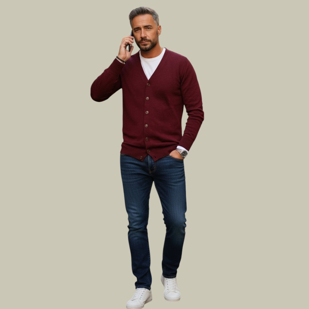 Mens Cardigan V Neck