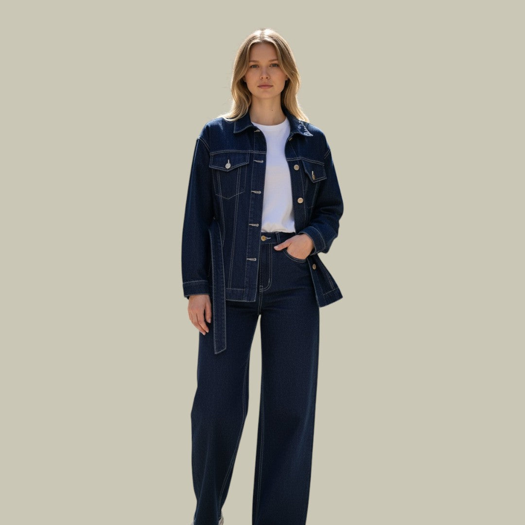 Womens Denim Jacket and Pants Set