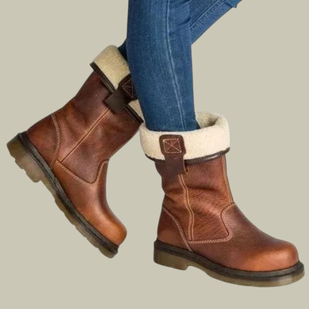 Womens Leather Boots Warm
