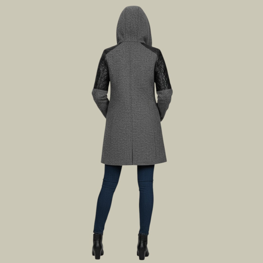 Womens Jacket Mid-Lenght Hooded Autumn Casual