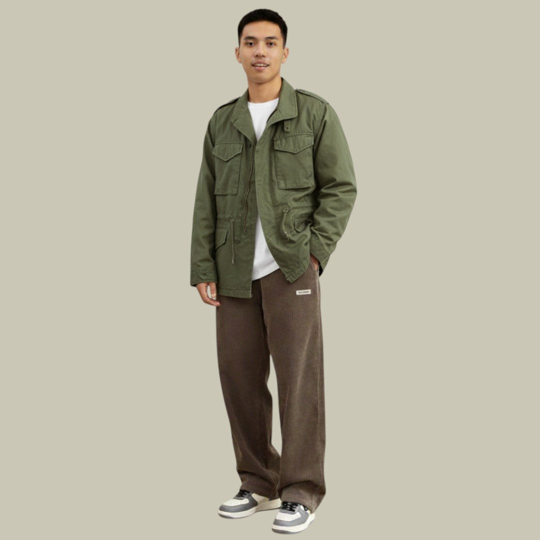 Mens Jacket Vintage Field Autumn Green
