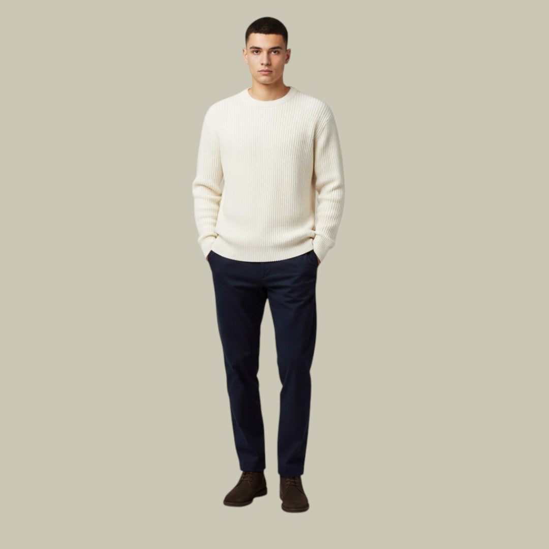 Mens Sweater Ribbed Warm Autumn