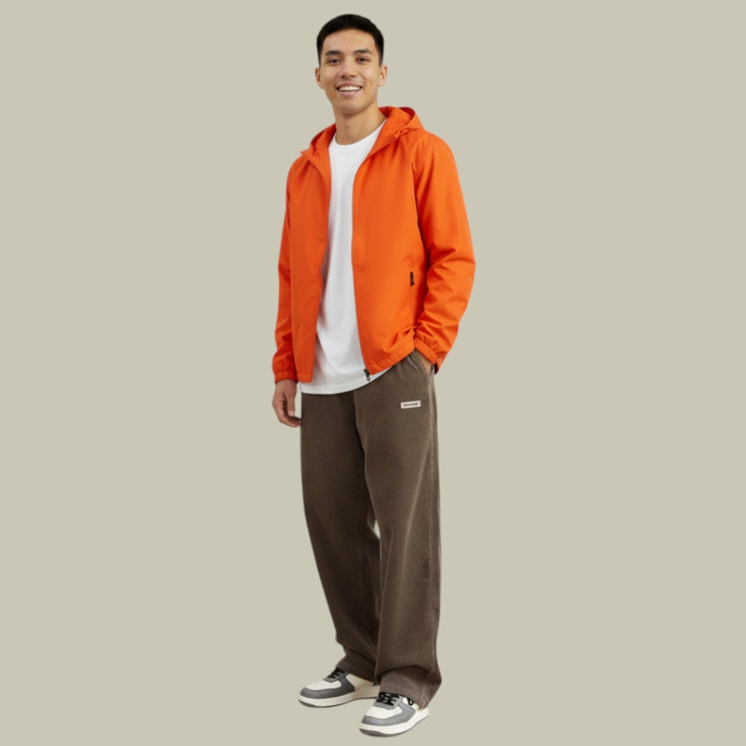 Mens Jacket Windbreaker Lightweight Hooded